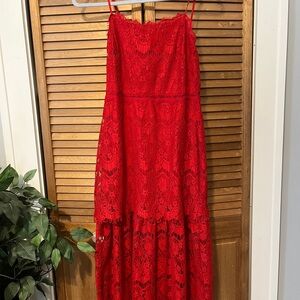 Lulu's Scarlet Lace Maxi Dress
